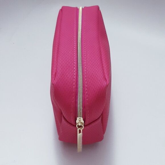 New Lancôme Pink Textured Cosmetics Bag - Picture 3 of 8
